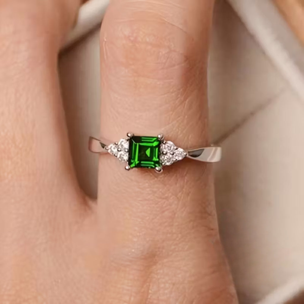 Crystal Solitaire Style Ring