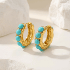 Turquoise Sculpted Hoop Earrings