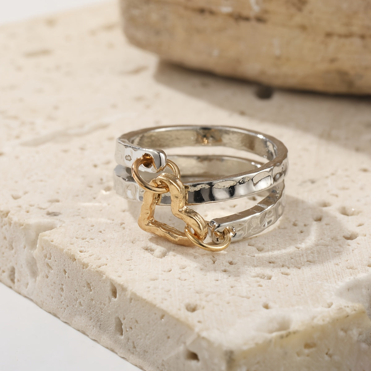 Vintage Minimalist Hollow Heart Ring