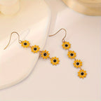 Classic Elongated Sunflower Earrings