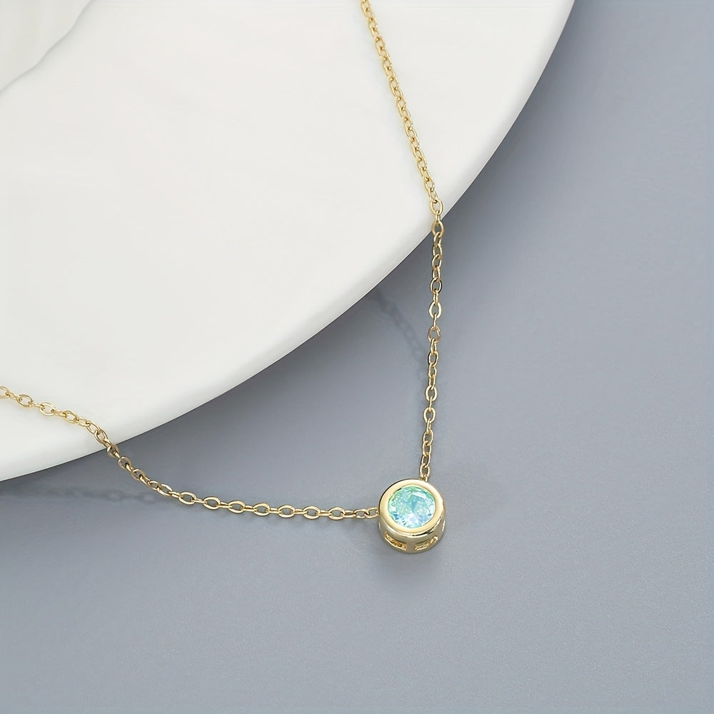 Exquisite Aqua Stone Necklace