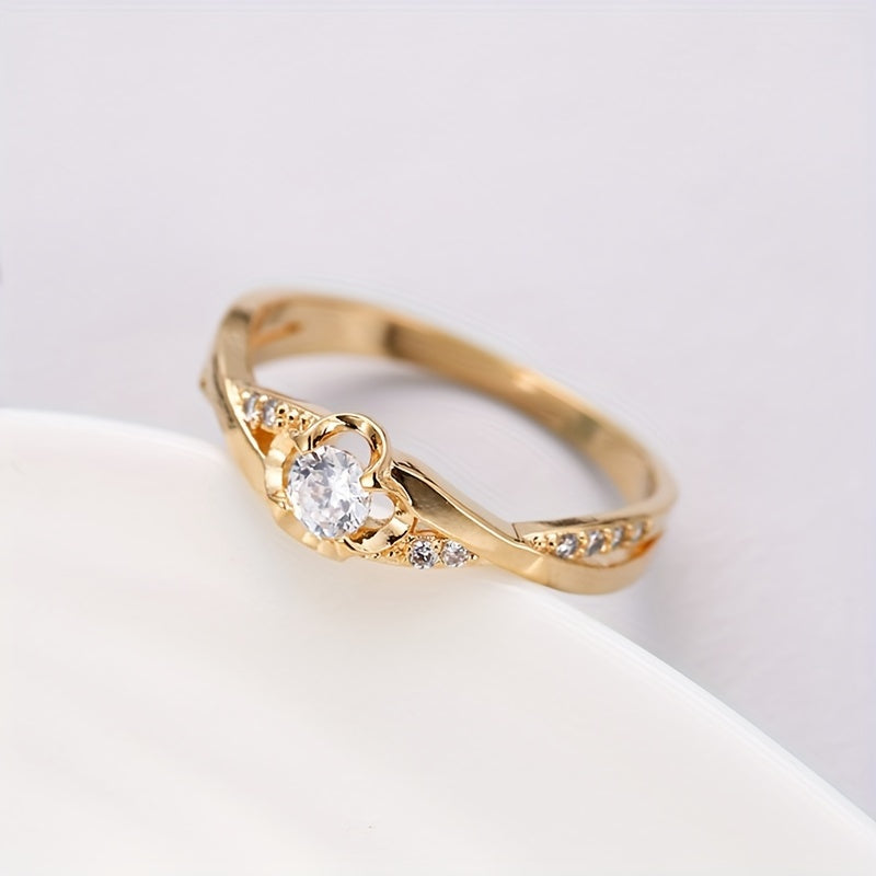 Vintage Zirconia Floral Ring