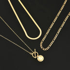 Savira Textured Coin Layered Gold Necklace