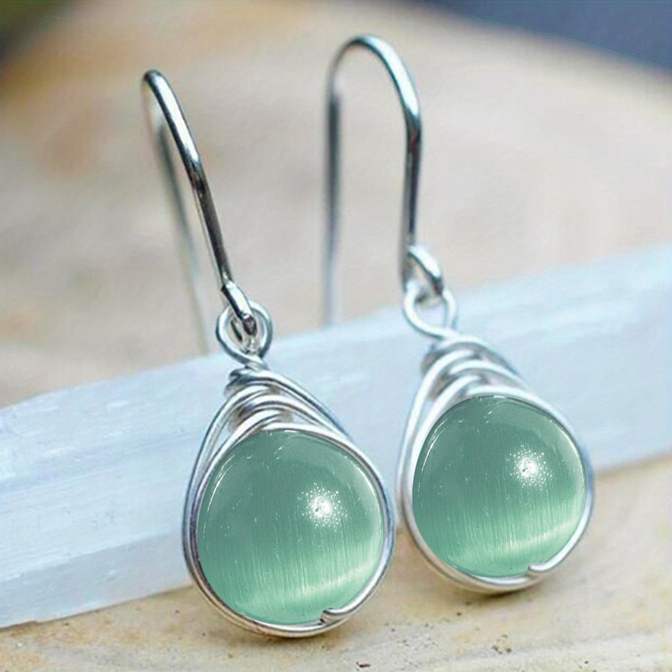 Vintage Filled Hook Drop Earrings