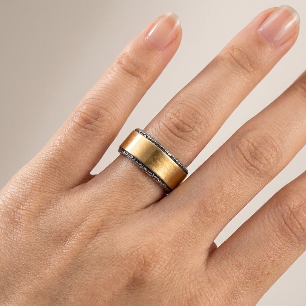 Handmade Rustic Two Tone Ring