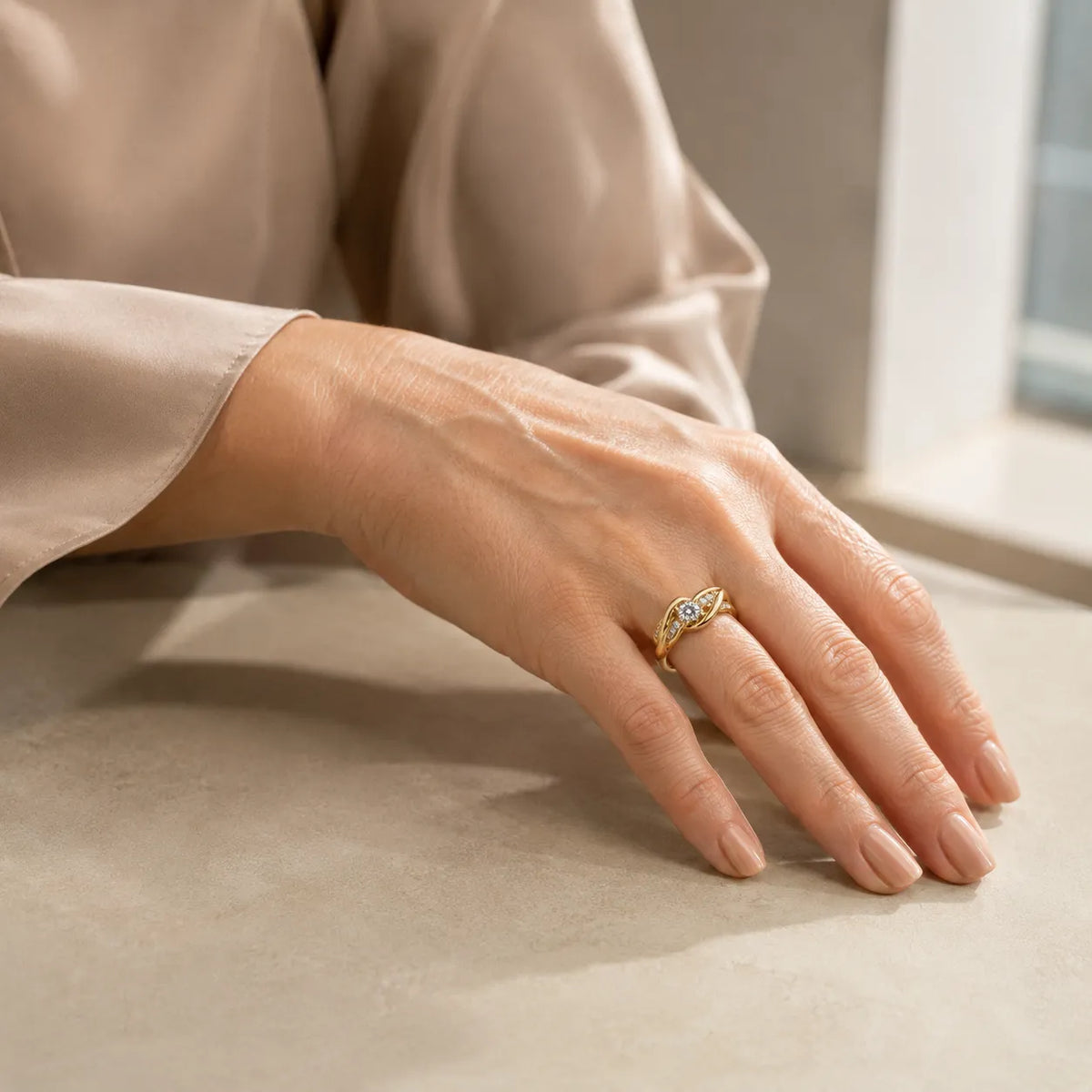 Infinity Crystal Gold Ring