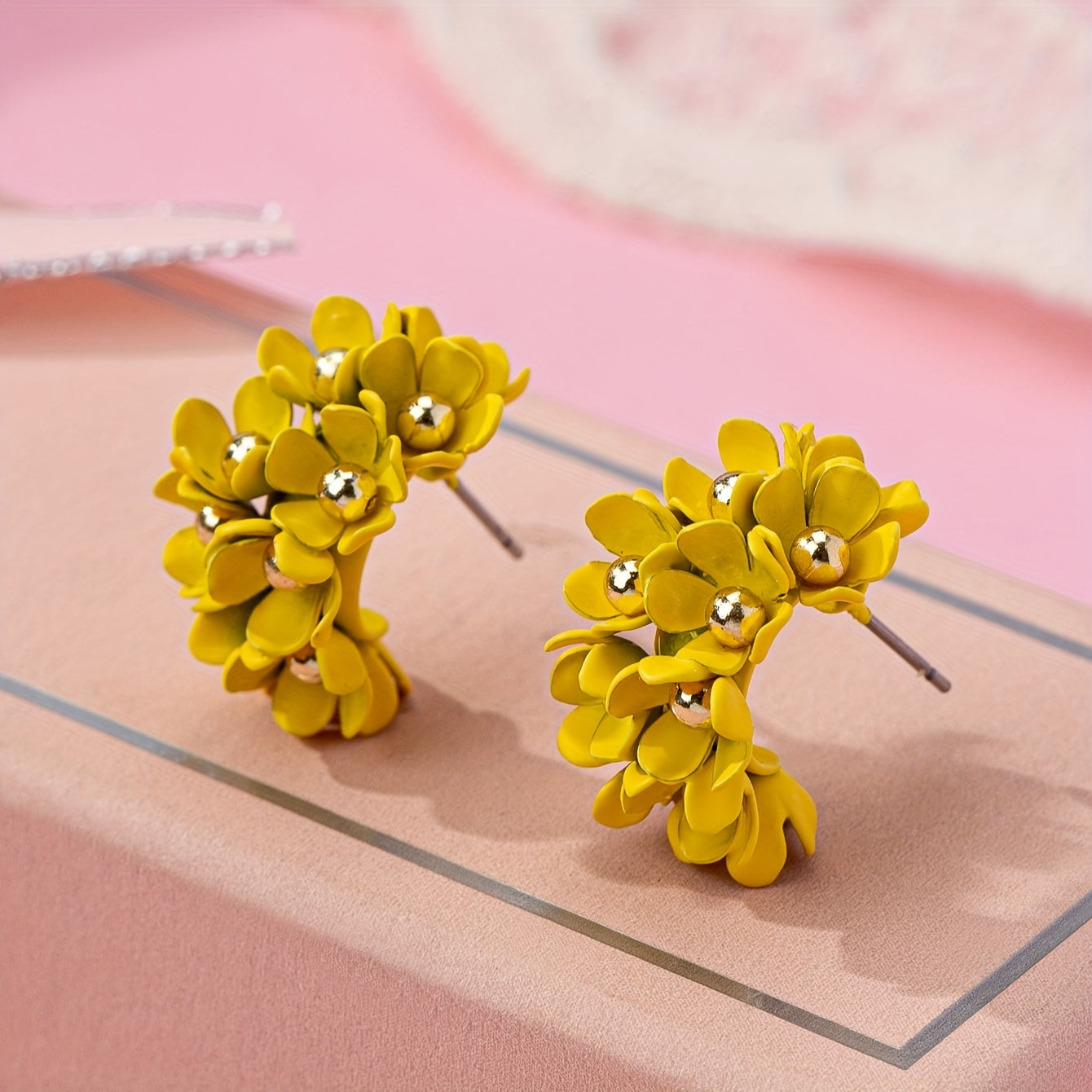 Bohemian Yellow Flower Earrings