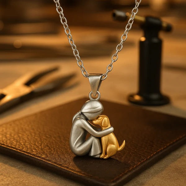 Graceful Dog Embrace Necklace