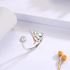 Silver Dog Zirconia Ring
