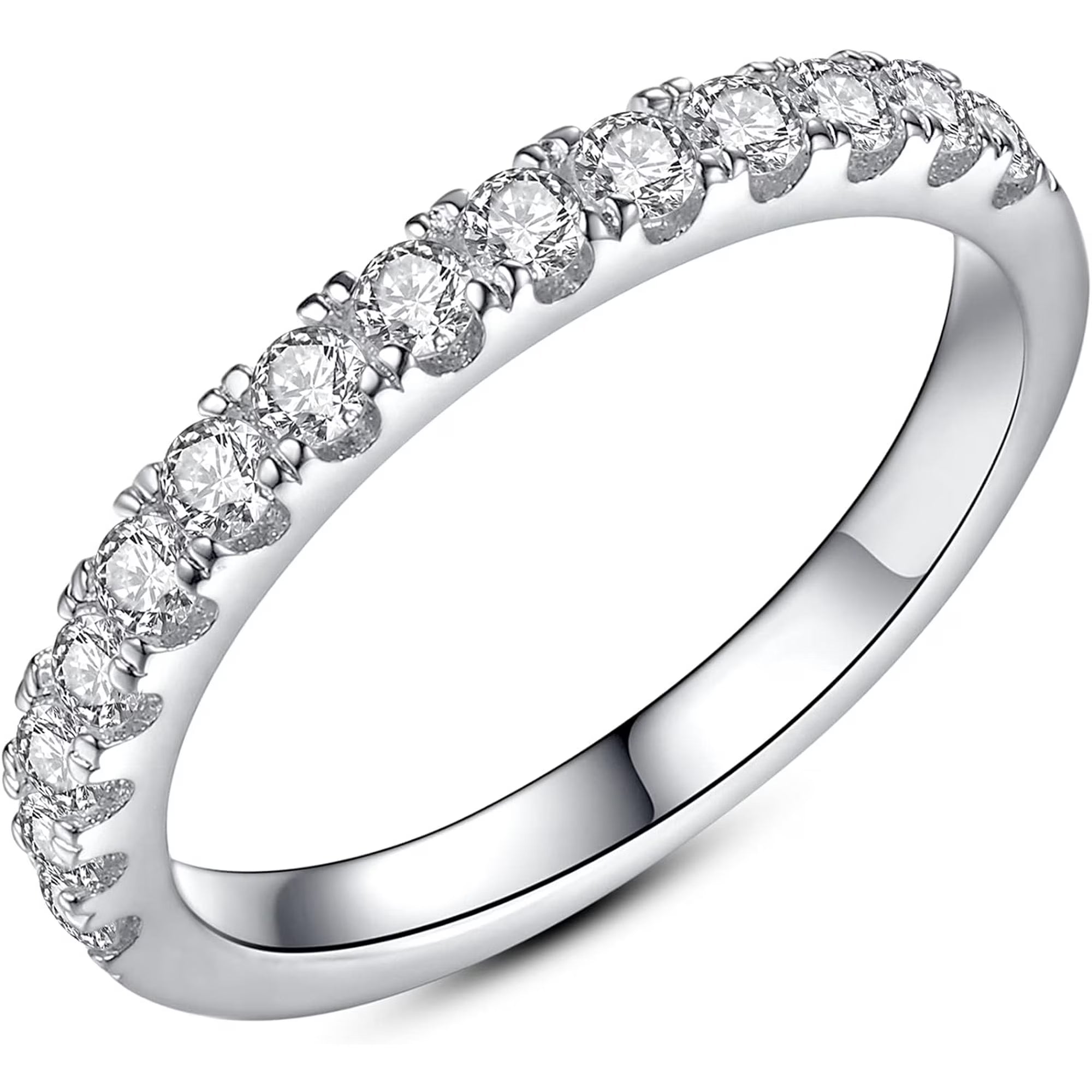 Classic White Gold Crystals Band