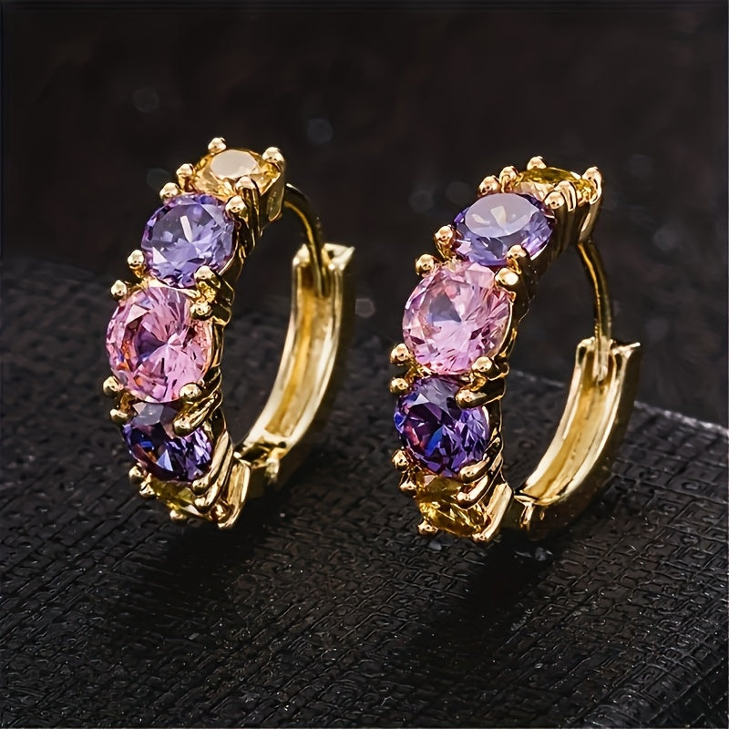 Vintage Inlaid Gemstone Earrings