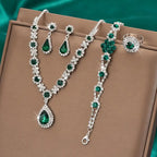 Adriana SIlver Emerald Set