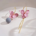 Pink Floral Drop Earrings
