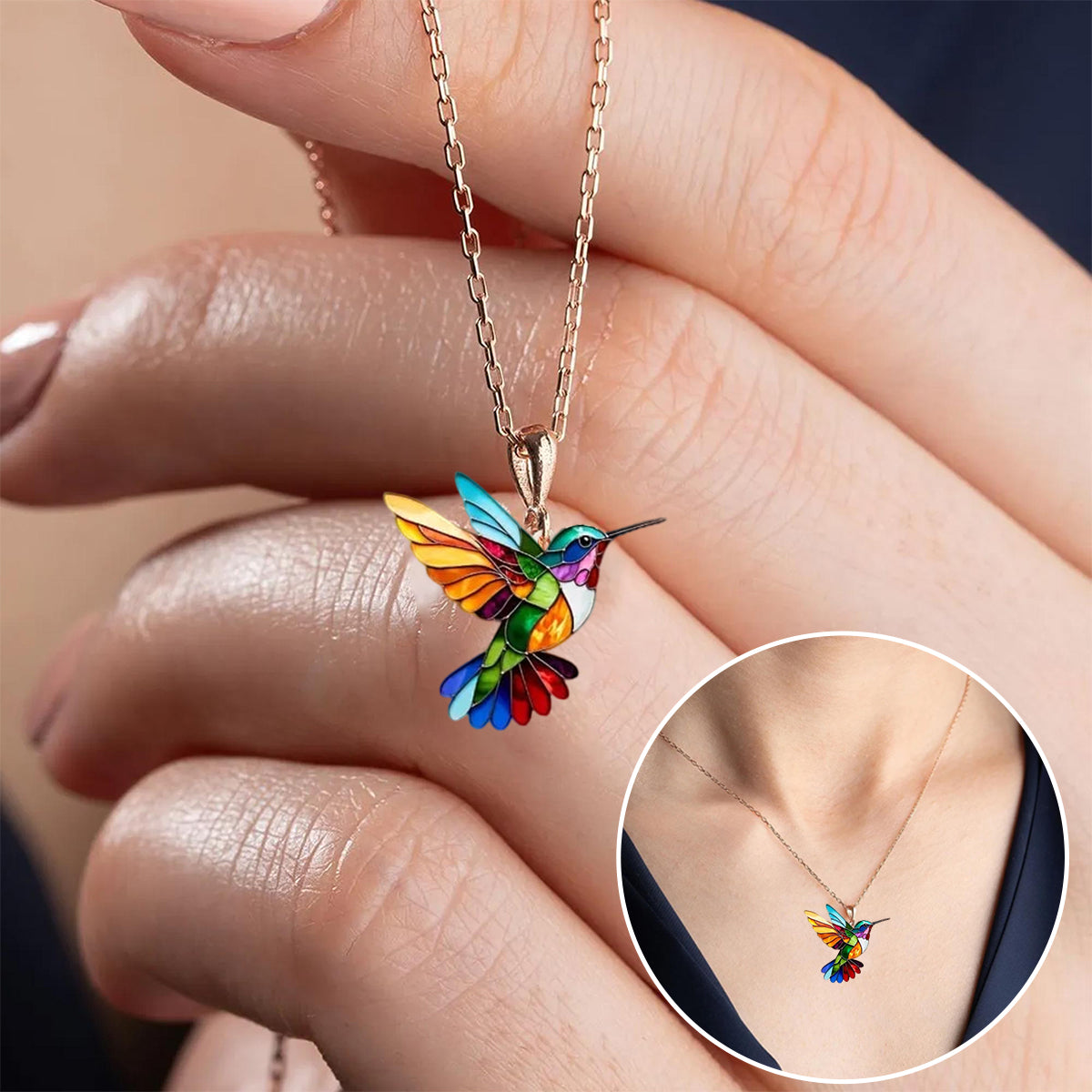 Hummingbird Crystal Necklace