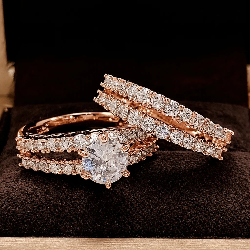 Eternal Radiance White Gold Ring Set