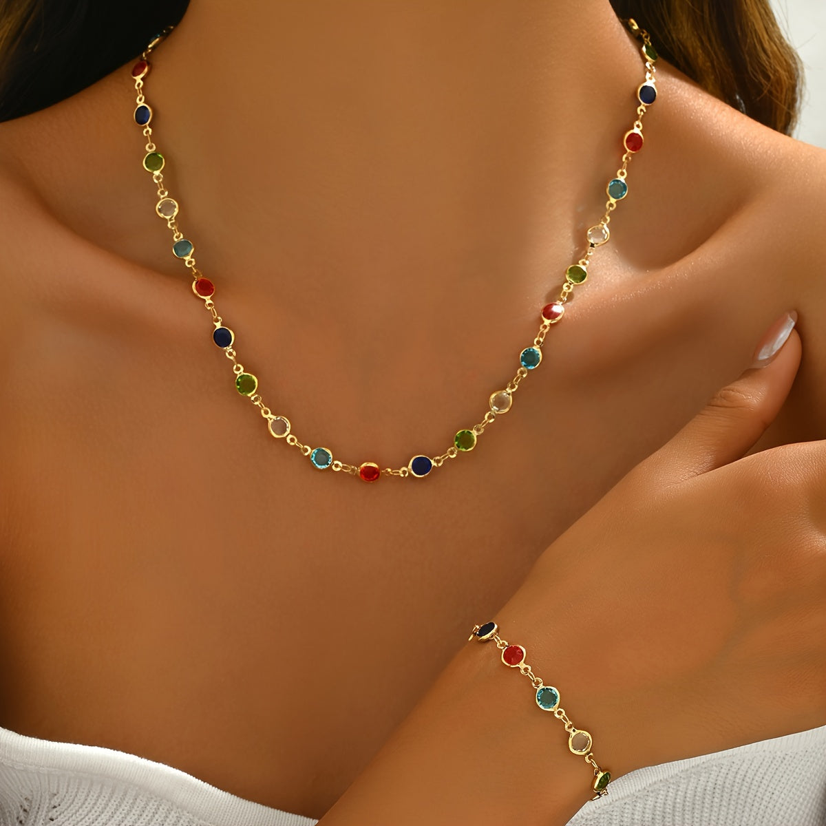 Charming Colorful Rhinestone Set