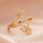 Zirconia Lotus Flower Ring