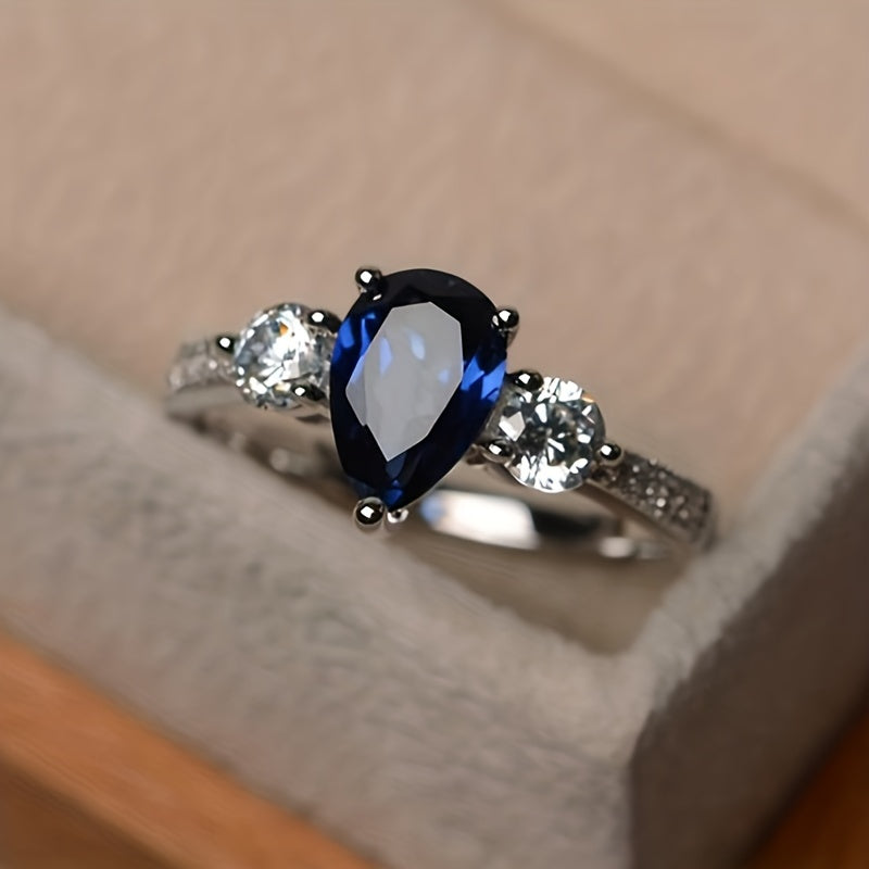 Luxe Blue Zirconia Ring