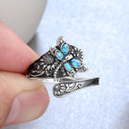 Turquoise Dragonfly Spoon Ring