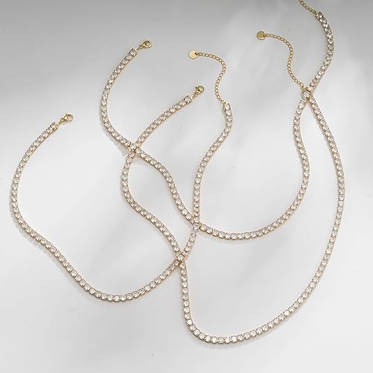 Classic Tennis Gold Necklace