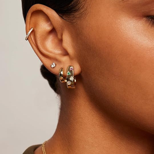 Colorwave Gold Hoop Earrings