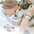 Silver Dog Zirconia Ring