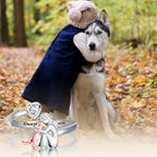 Silver Dog Zirconia Ring