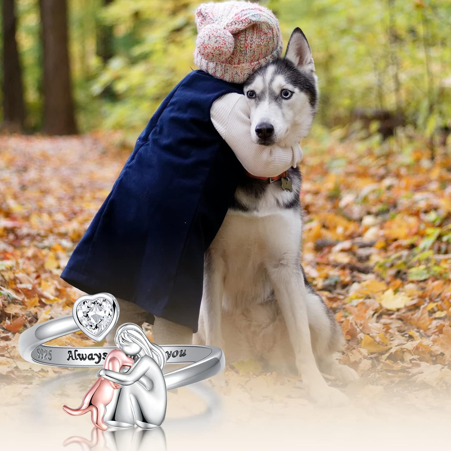 Silver Dog Zirconia Ring