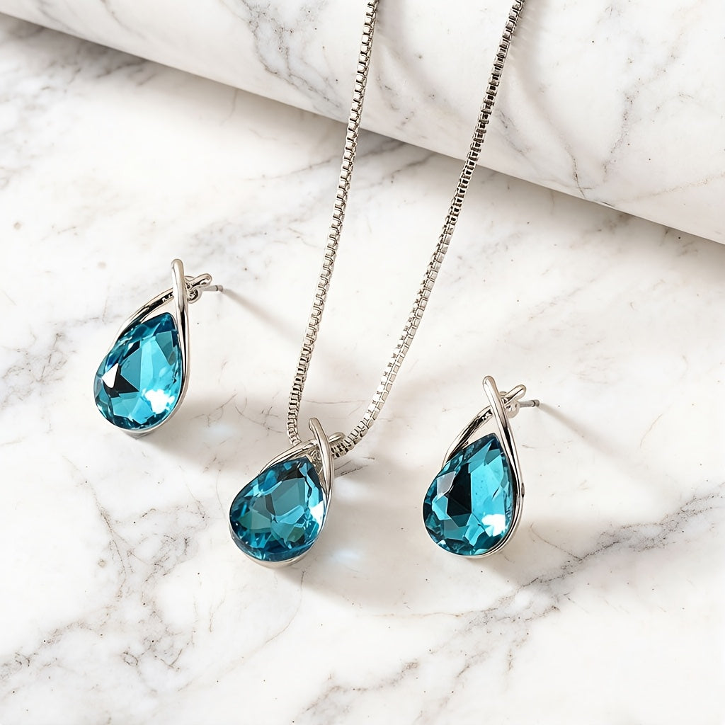 Minimalist Water Drop Earrings Necklace
