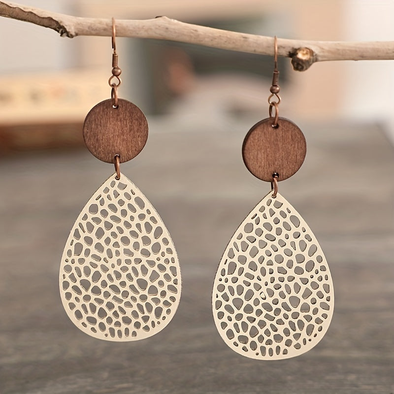 Vintage Leather Drop Earrings
