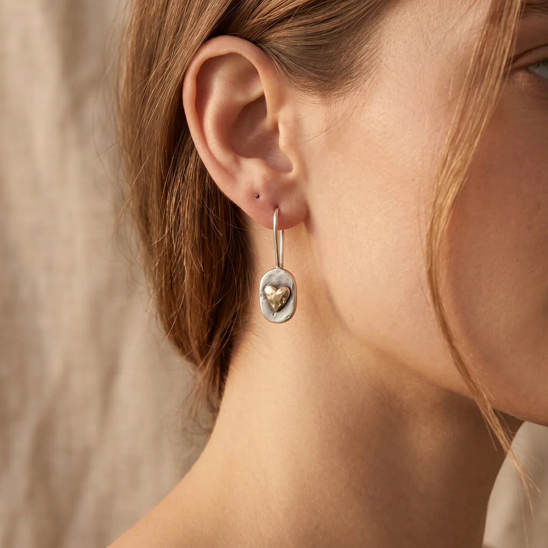 Graceful Silver Heart Earrings