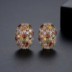 Shiny Inlaid Zirconia Earrings