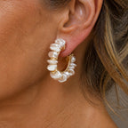 Bohemian Pearl Hoop Earrings
