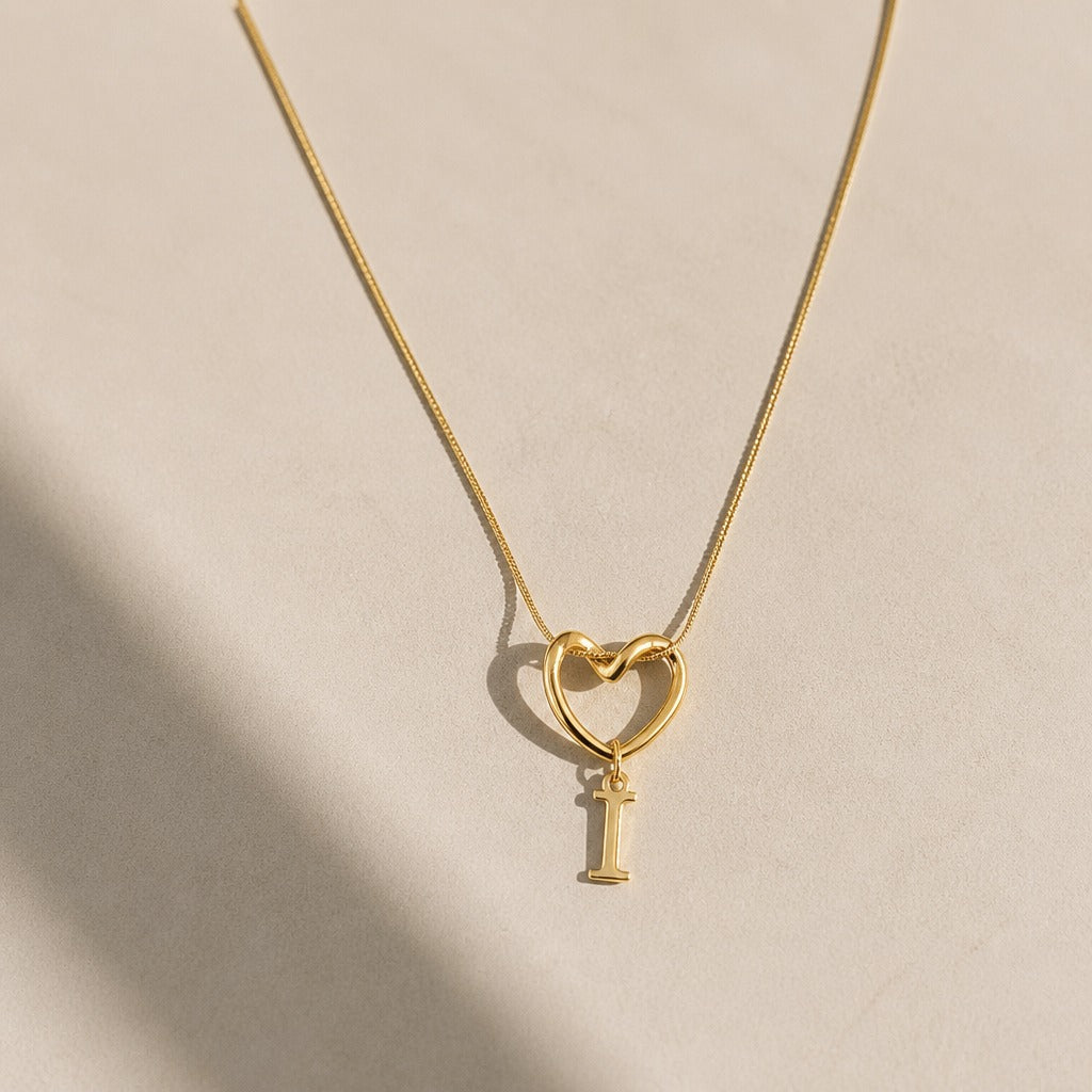Evermore Heart Initial Necklace