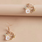 Bee Wreath Needle Earrings