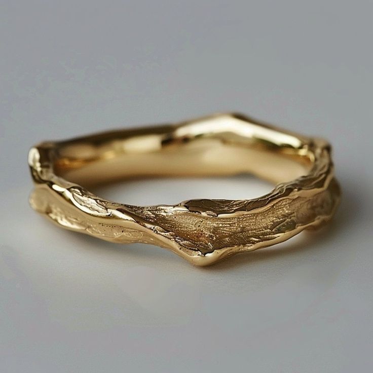 Radiant Forged Gold Ring