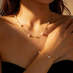 Dainty Pearl Chain Set