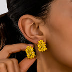 Bohemian Yellow Flower Earrings