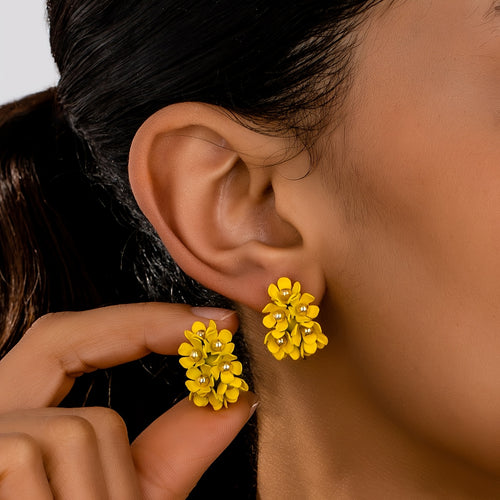 Bohemian Yellow Flower Earrings