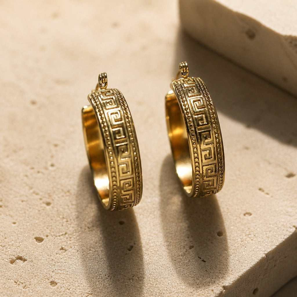 Imperial Grecian Hoop Earrings