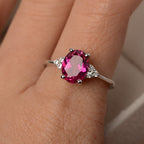 Oval Pink Zirconia Promise Ring