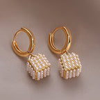 Elegant Cubic Pearl Earrings