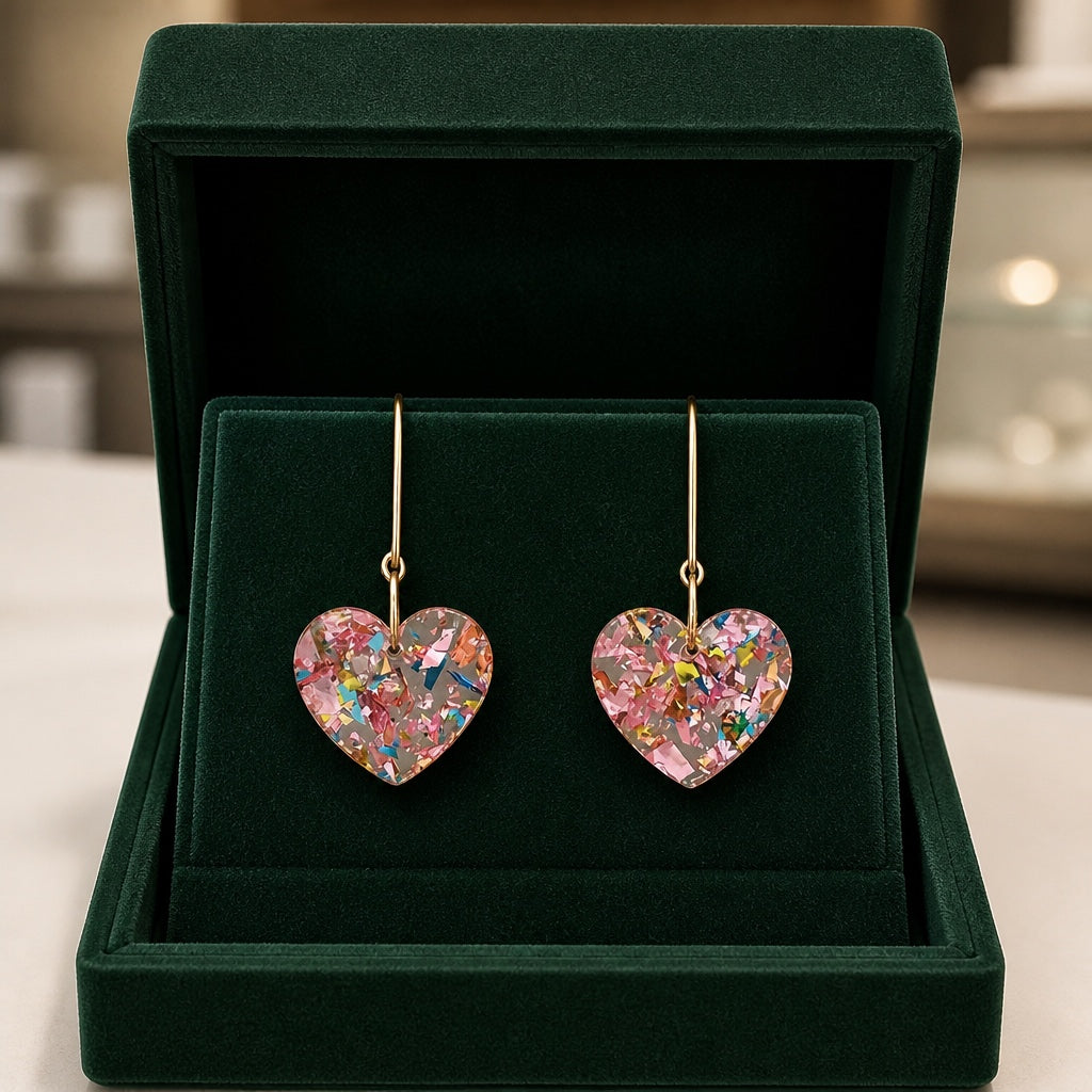 Sugarplum Heart Drop Earrings