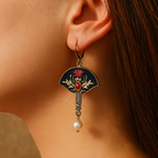 Pearl Red Crystal Earrings