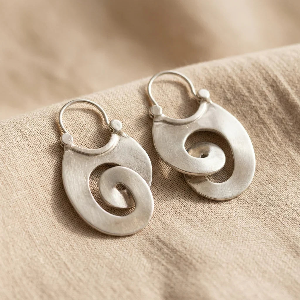 Timeless Silver Spiral Earrings