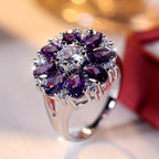 Exquisite Zirconia Flower Ring