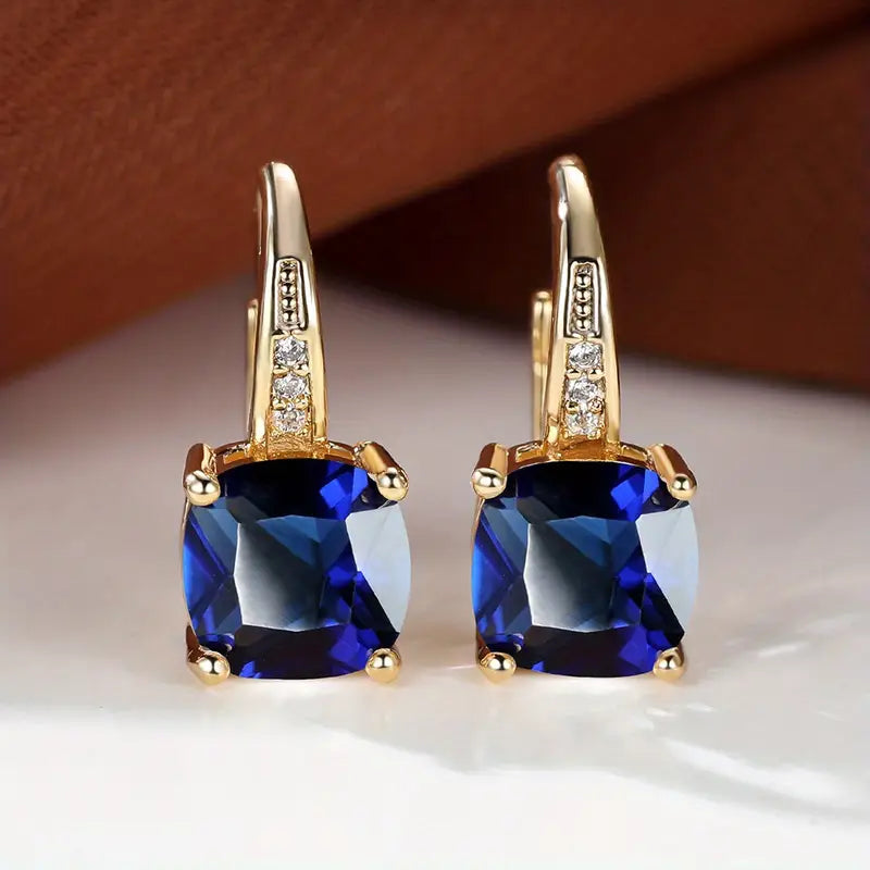 Mystic Stone Gold Hoop Earrings