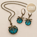 Vintage Dragonfly Necklace Set