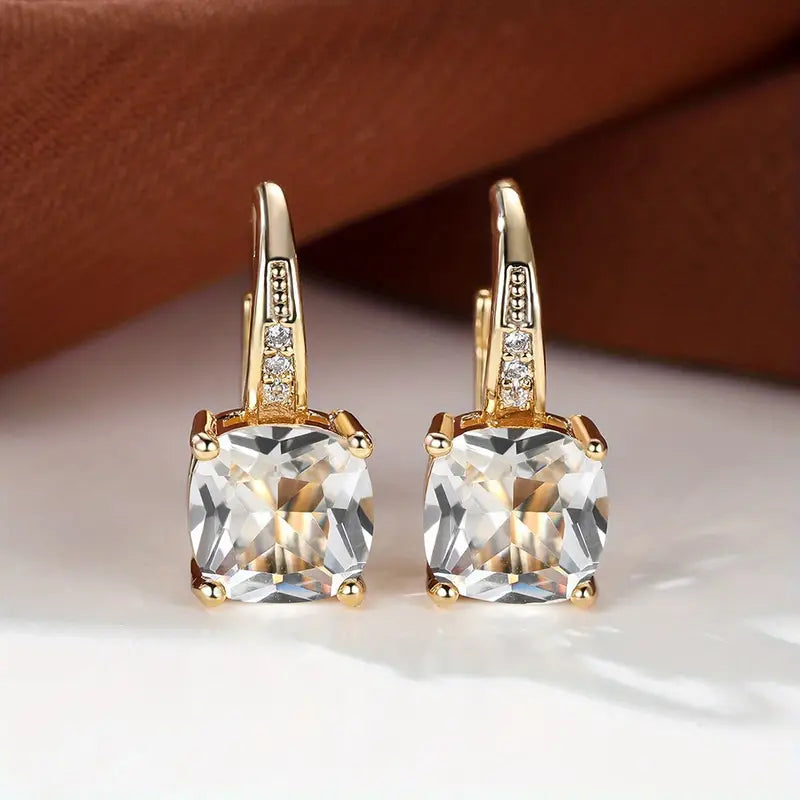 Mystic Stone Gold Hoop Earrings