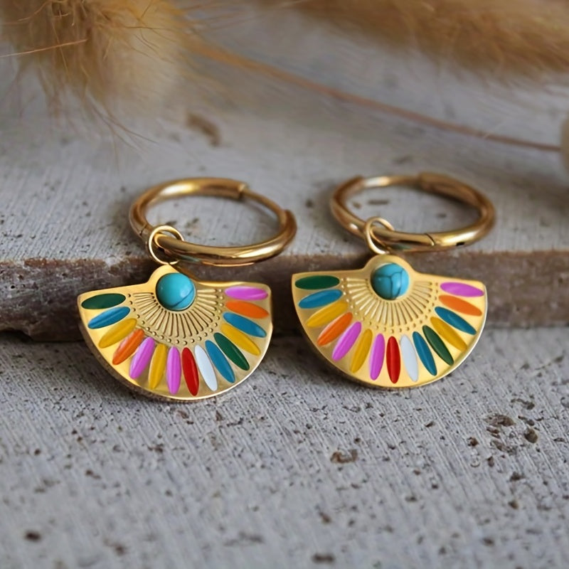 Tribal Hoop Boho Earrings